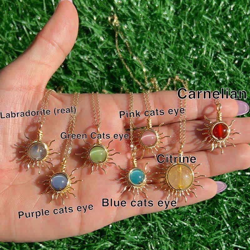 Olivenorma "Catch the sun's rays" - Wire Wrapped Sun Necklace