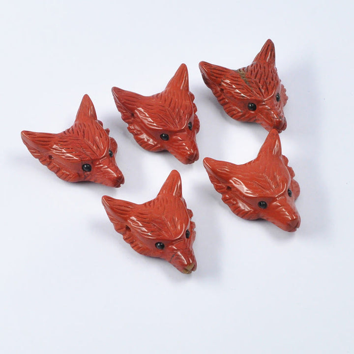 Olivenorma Spirit Guardian Wolf Head Crystal Carving Gemstone Decoration - Red Jasper - With Card - image 15