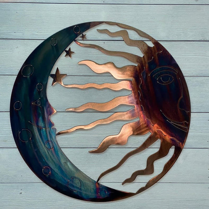 Olivenorma Celestial Sun and Moon Metal Wall Art Decor