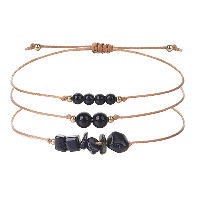 Olivenorma Gravel Beaded Braided Bracelet Set