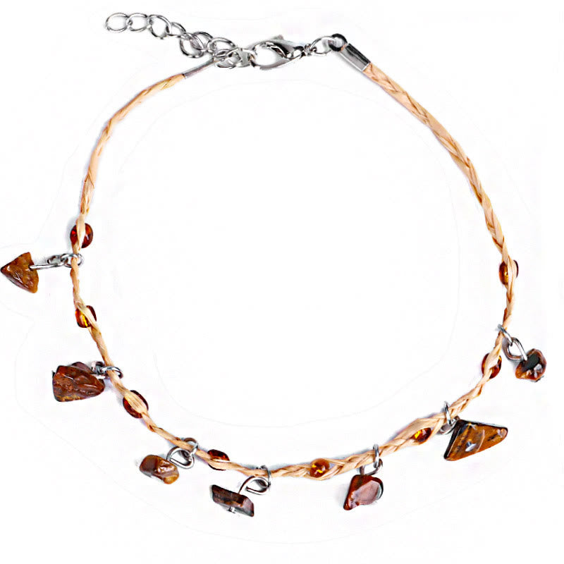 Olivenorma Natural Crystal Gravel Pendant Bracelet Anklet