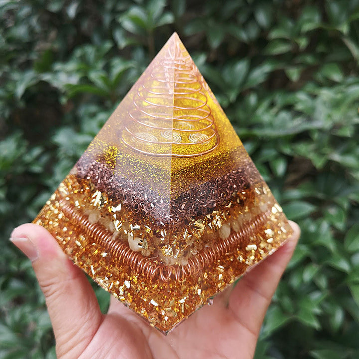 Olivenorma Clear Crystal Orgone Pyramid