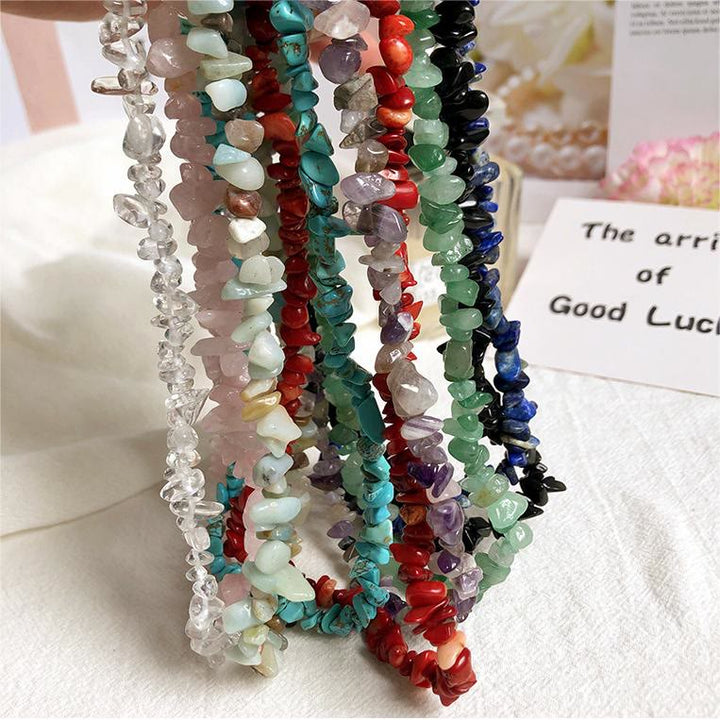 Olivenorma Irregular Shaped Polished Crystal Stone Necklace