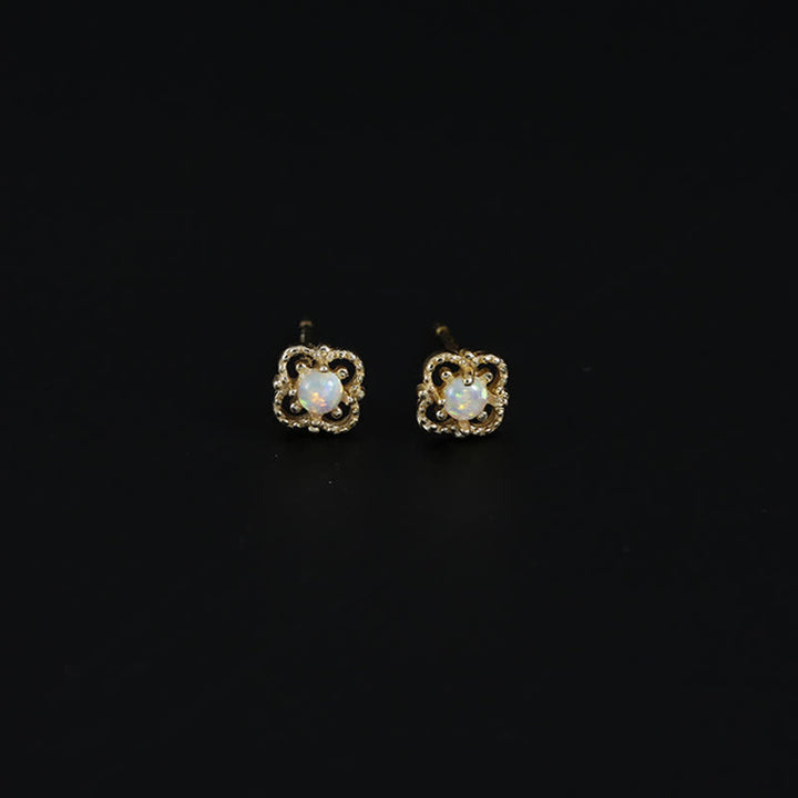 Olivenorma Delicate Vintage Opal Rhombic Earrings