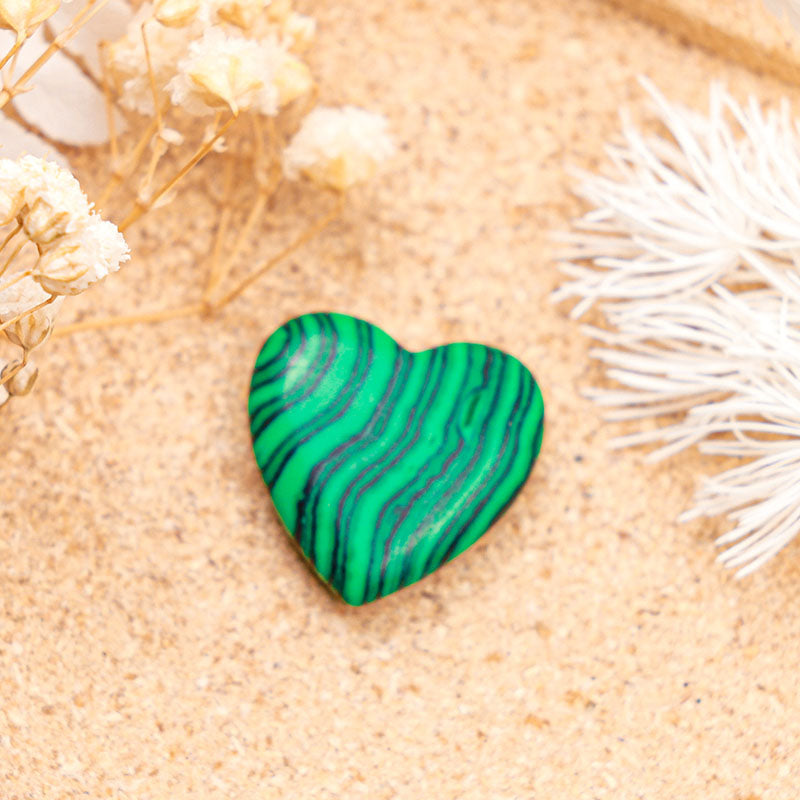 Olivenorma Malachite Protection Crystal Heart