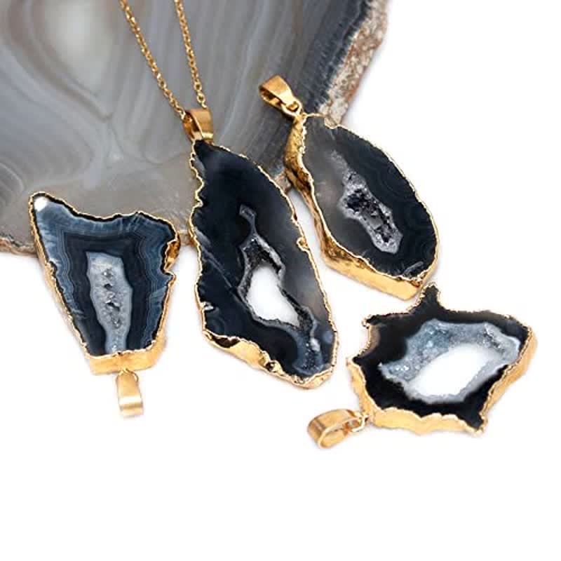 Olivenorma Irregular Raw Crystal Slice Necklace