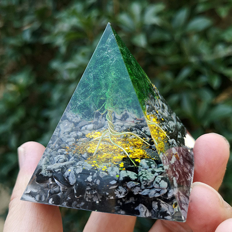 Olivenorma Alabaster Orgone Pyramid