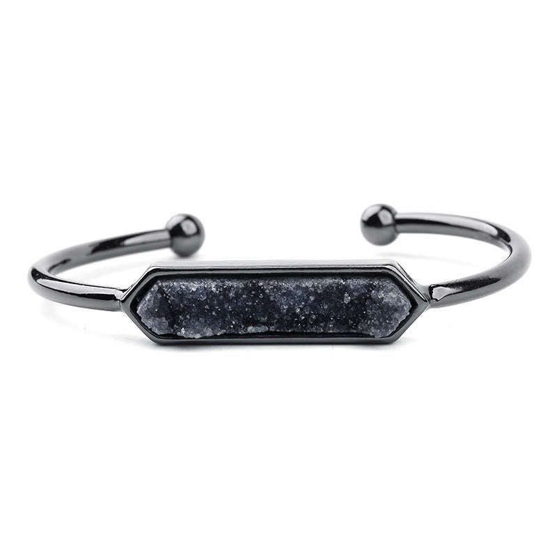 Olivenorma Natural Crystal Cluster Metal Copper Cuff Bracelet