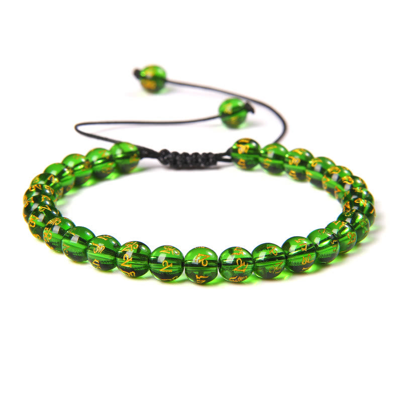 Olivenorma Natural 6mm Stone Beads Braided Wrap Bracelet