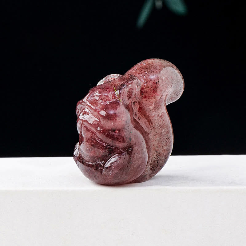 Olivenorma Natural Crystal Squirrel Carving Ornament Gemstone Decoration - image 4