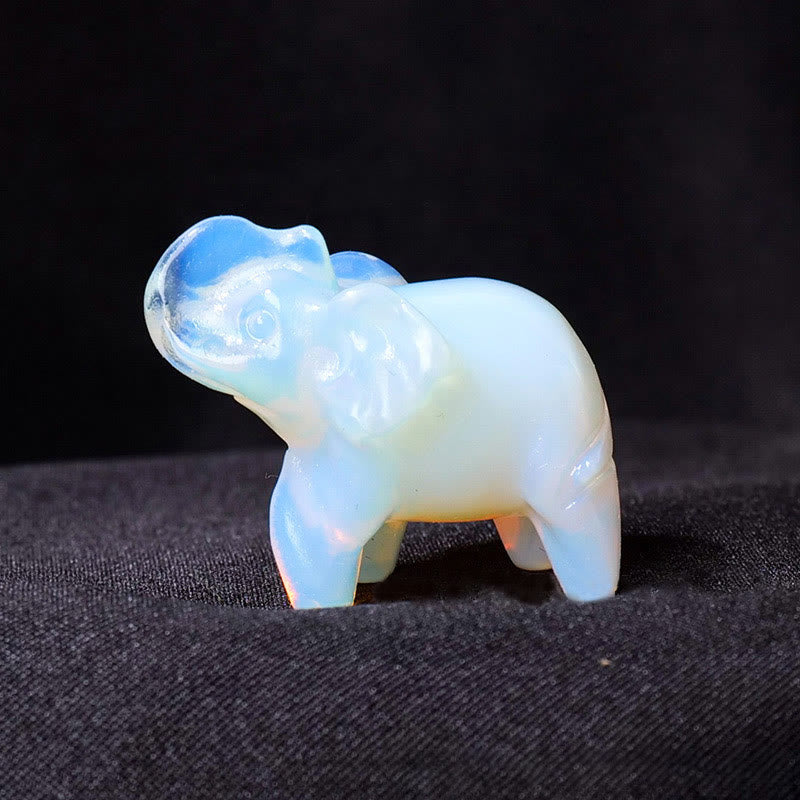 Olivenorma Natural Crystal Elephant Carving Ornament Gemstone Decoration - Opalite - image 35