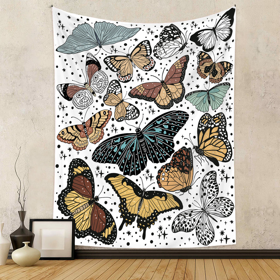 Olivenorma Moth Butterfly Black White Tapestry