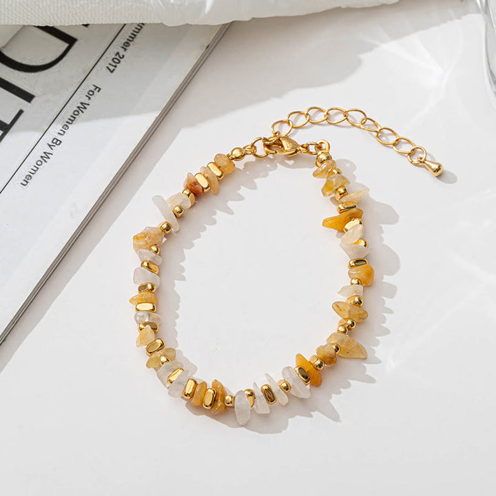 Olivenorma Natural Citrine Beaded Amethyst Gravel Necklace Bracelet