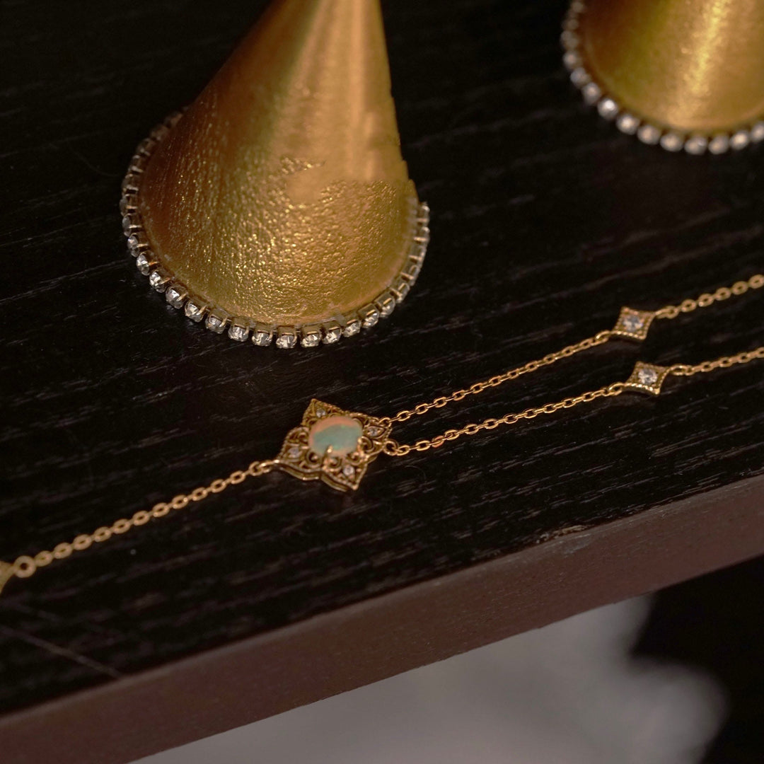 Olivenorma Vintage Petals Opal 14k Gold Necklace