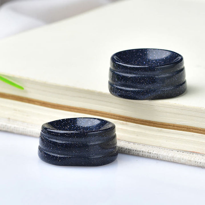 Olivenorma Natural Mineral Crystal Base Round Ball Holder Gemstone Decoration - Blue Sandstone - image 13