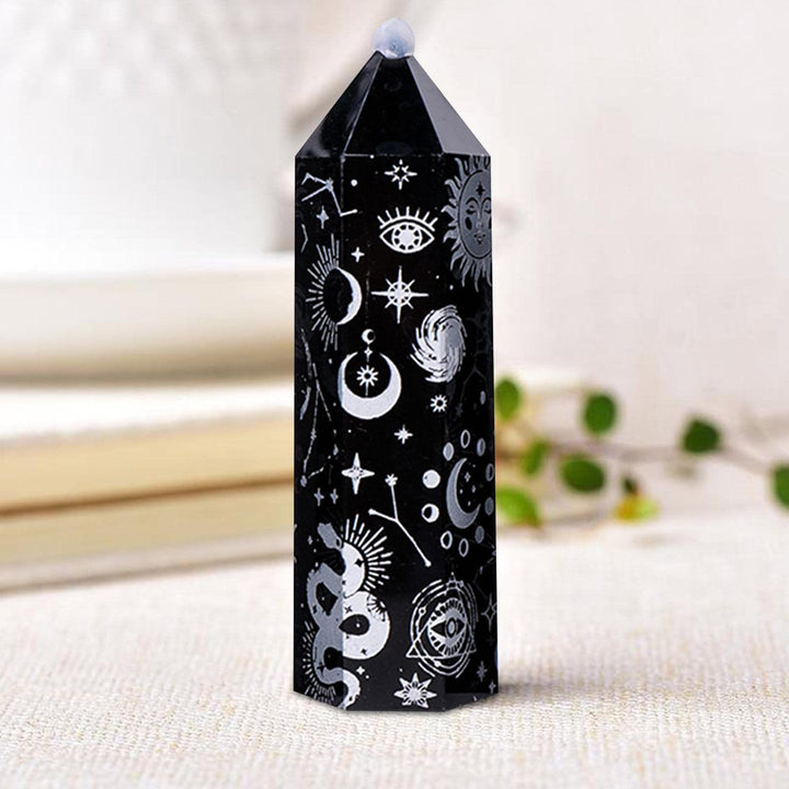 Olivenorma Obsidian Crystal Tower Hexagonal Crystal Wands