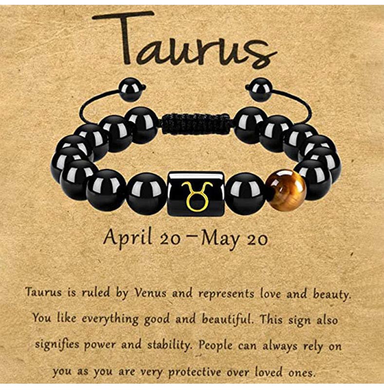 Olivenorma Tiger Eye With Obsidian Zodiac Bracelet