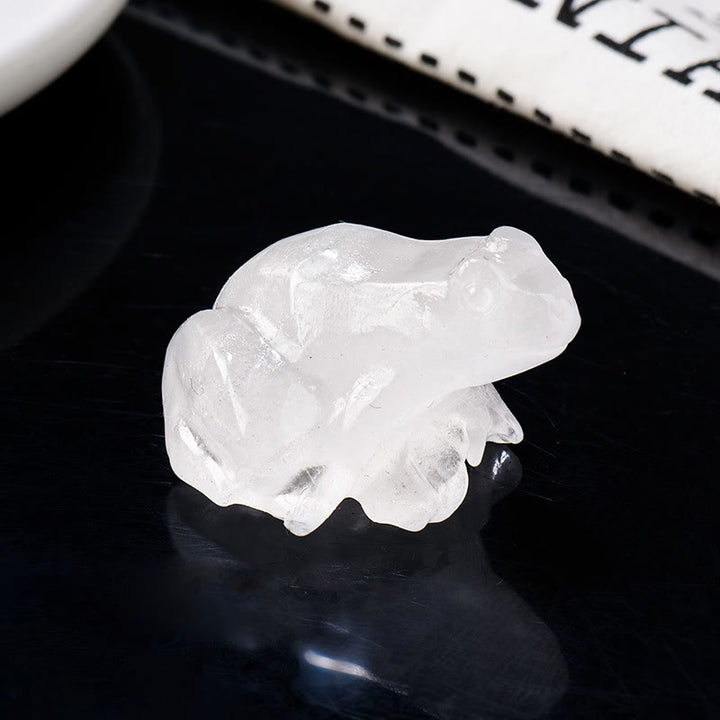 Olivenorma Serene Spirit Gemstone Frog Gemstone Decoration - Clear Crystal - With Card - image 5