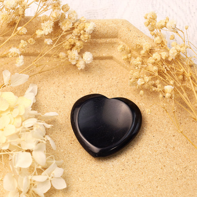 Olivenorma Black Obsidian Protection Heart Worry Stone