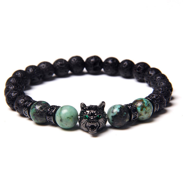 Olivenorma Green Aventurine Wolf Bracelet