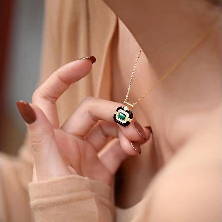 Olivenorma "Beyond the Oasis" Emerald Vintage Necklace