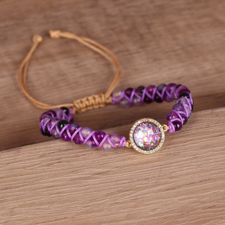 Olivenorma Purple Agate Woven Women's Bracelet