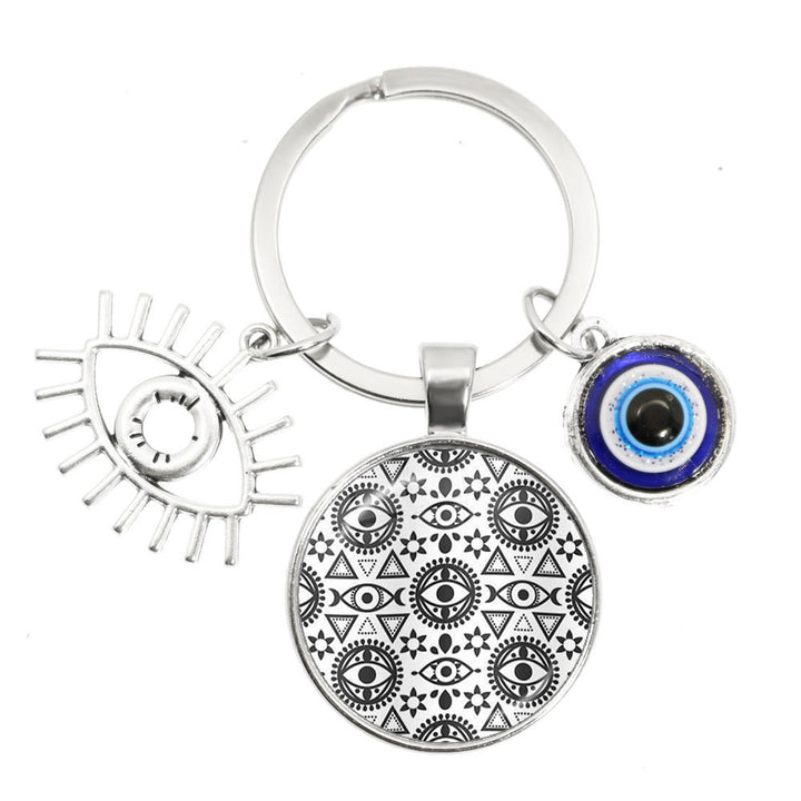 Olivenorma Blue Evil Eye Hamsa Epoxy Keychain