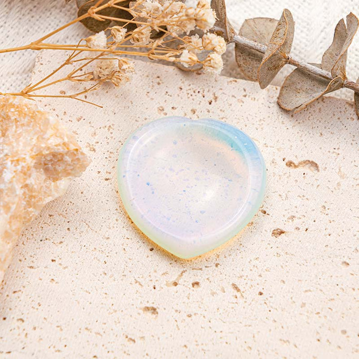 Olivenorma Opalite Healing Heart Worry Stone
