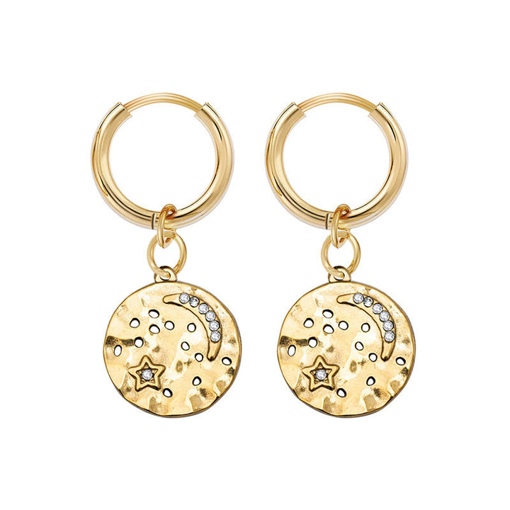 Olivenorma Natural White Turquoise Sun Moon Star Pendant Earrings - image 3