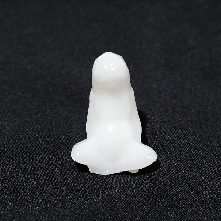 Olivenorma Natural Rough Stone Goddess Gaia Carving Gemstone Decoration - White Jade - image 9