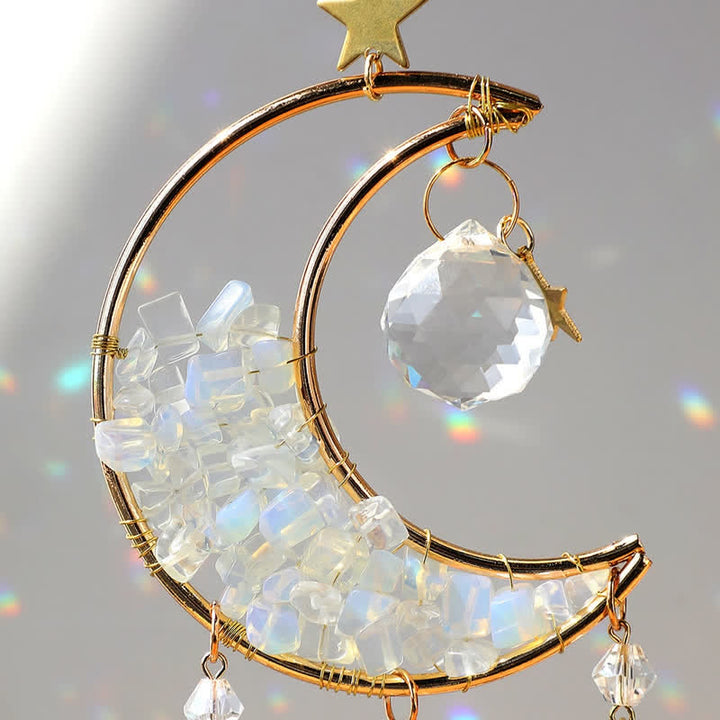 Olivenorma Moon Crystal Hourglass Wind Chime Suncatcher