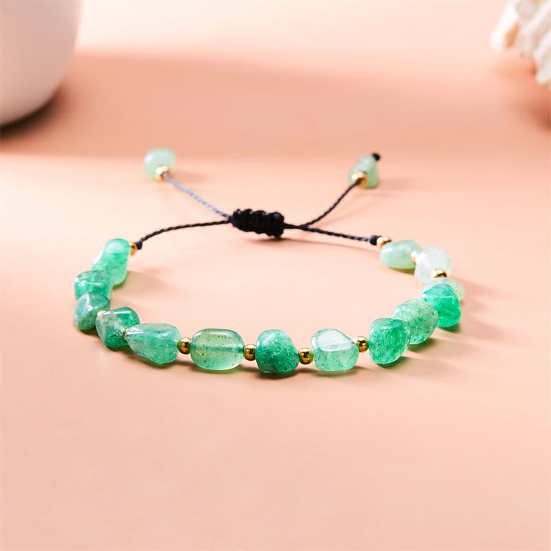 Olivenorma Natural Irregular Stone Beads Hand Woven Bracelet