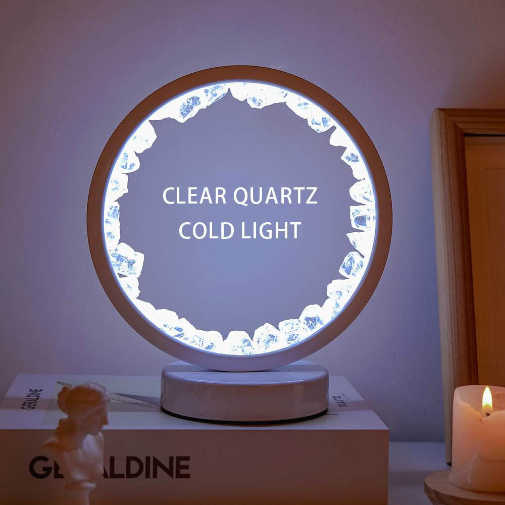 Olivenorma Natural "Amethyst Crystal Cluster Zen Light" Lamp Lights LED Decoration Rechargeable - Clear Quartz - image 4