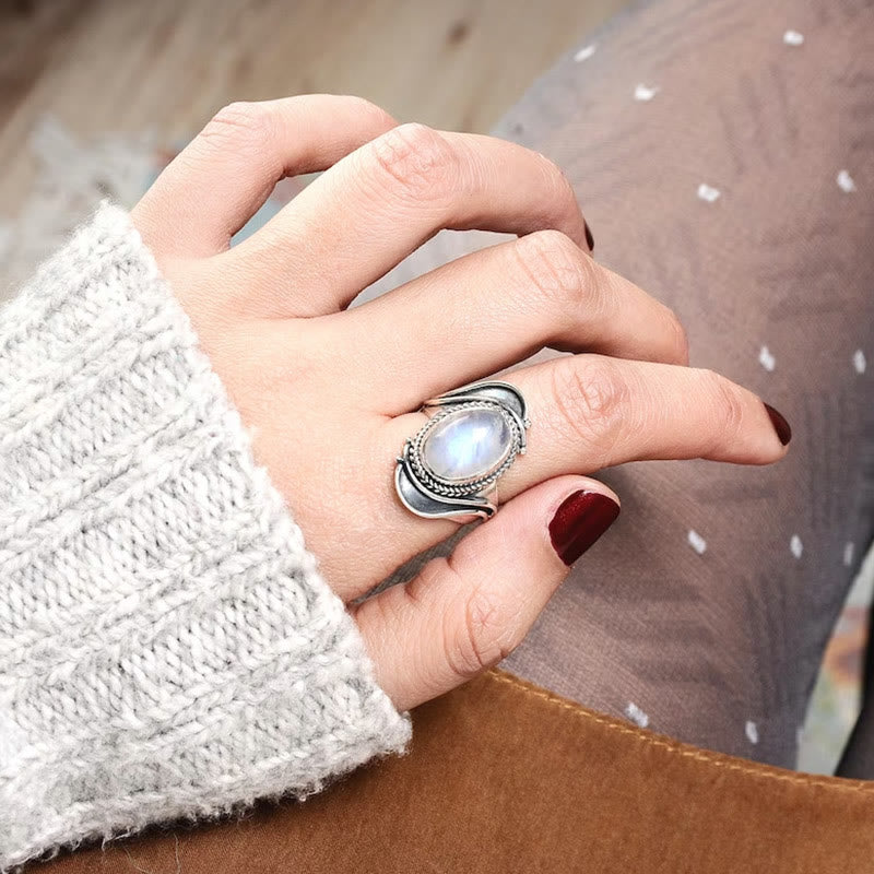 Olivenorma "Source of Intuition" - Retro Moonstone Ring