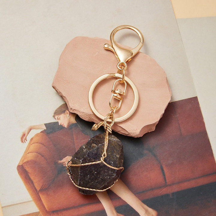 Olivenorma Raw Crystal Keychain Gemstone Pendant Keychain - image 2