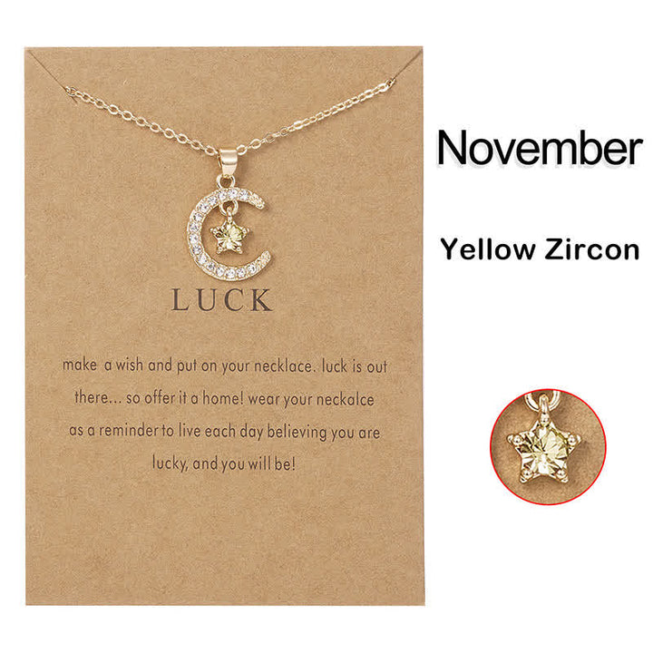 Olivenorma Month Birthstone Star Creative Gift Card Necklace - image 28
