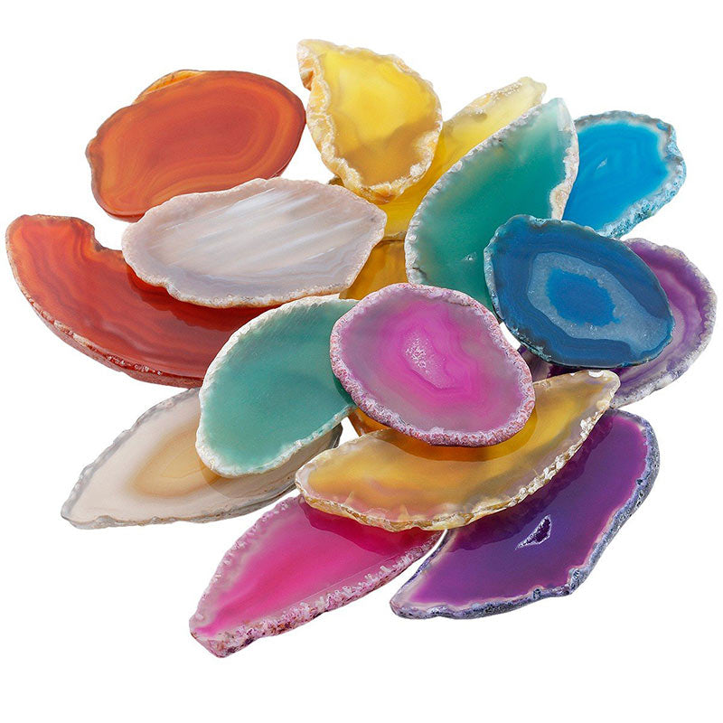 Olivenorma Natural Sliced Agate Gemstone Decoration