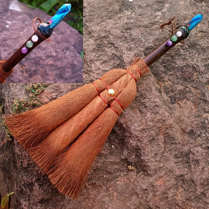 Olivenorma Natural Crystal Magic Broom Ornament