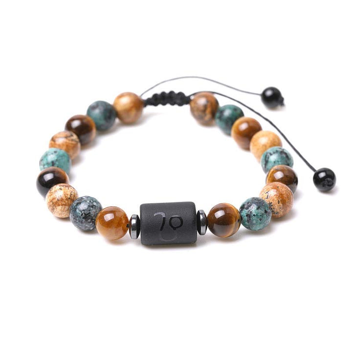 Tiger Eye Picture Jasper Zodiac Bracelet