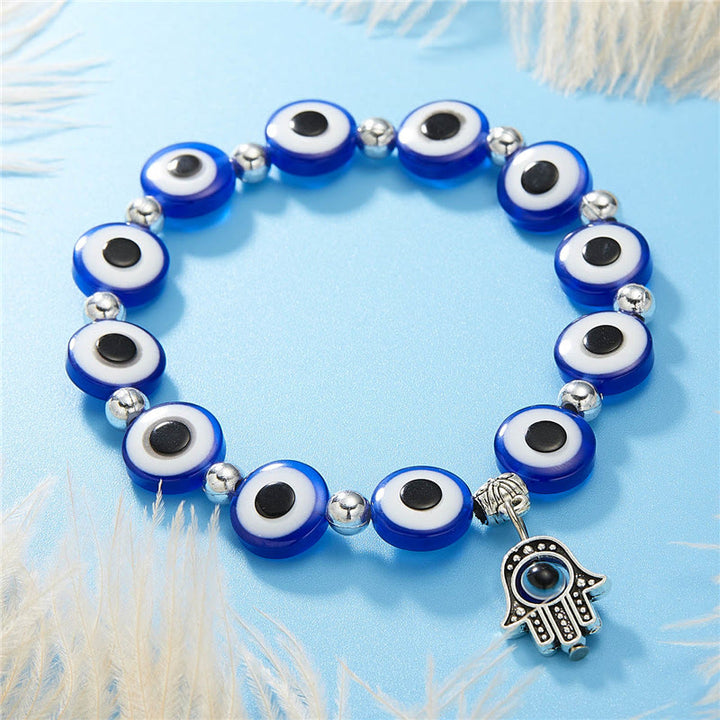 Olivenorma Evil Eye Hamsa Pendant Epoxy Zircon Bracelet