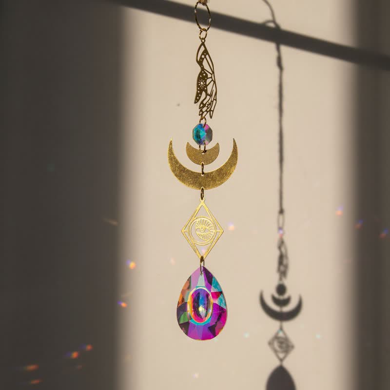 Evil Eye With Moon Protection Wind Chime Suncatcher