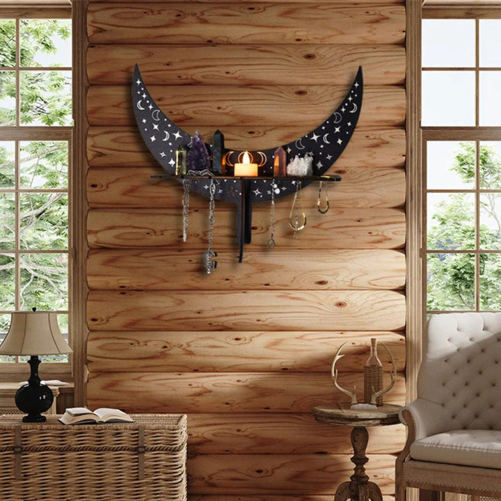 Olivenorma Crescent Wooden Witch Crystal Shelves Shelf - image 1