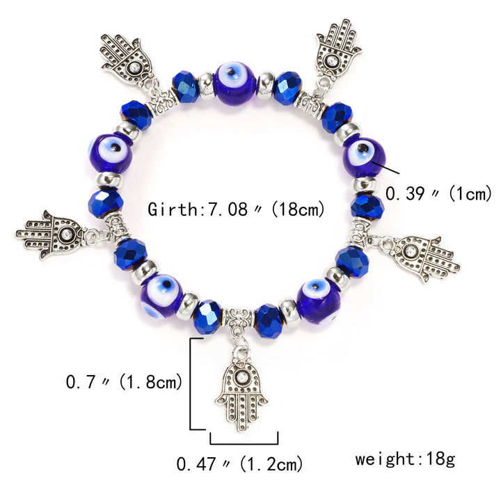 Olivenorma Evil Eye Hamsa Pendant Epoxy Zircon Bracelet