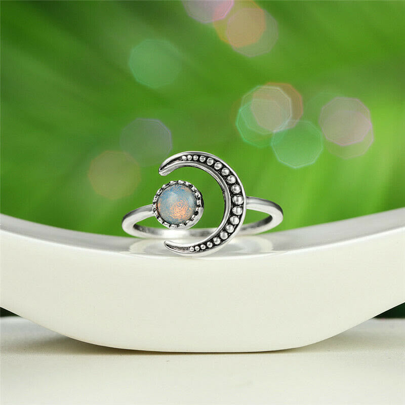 Olivenorma Moon Sun Accessory Moonstone Open Ring