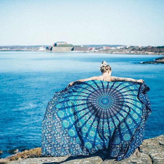 Olivenorma Mandala Peacock Pattern Tapestry