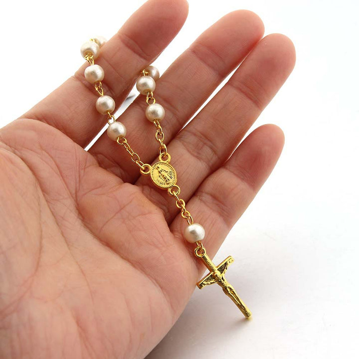 Olivenorma Pearl Heart Cross Bracelet