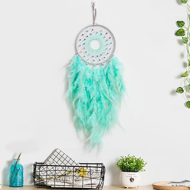 Olivenorma LED Light Up Handmade Feather Dream Catcher