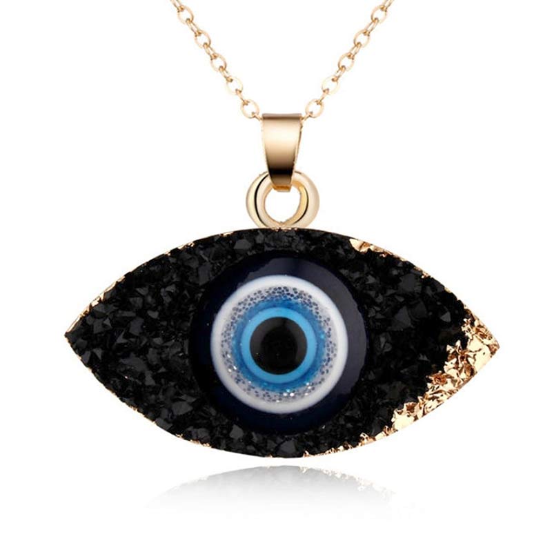 Olivenorma Clear Quartz Evil Eye Energy Necklace - Obsidian - image 2