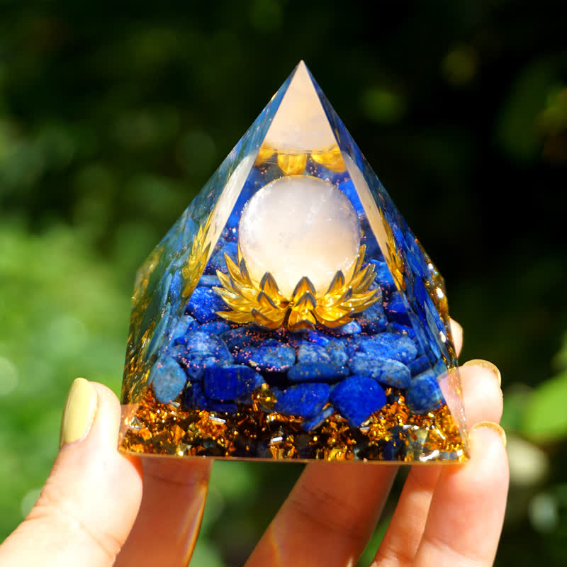 Olivenorma Rose Quartz Sphere Lapis Lazuli Lotus Orgone Pyramid