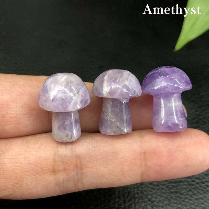 Olivenorma Natural Crystal Mini Mushroom Decoration  - Amethyst - image 1